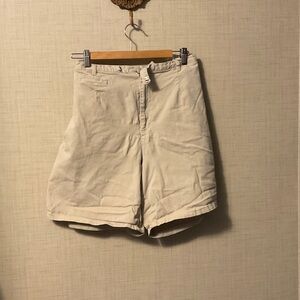 High Waist Cream Shorts for Women